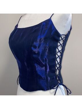 Vintage Dave & Johnny corset lace up shimmer top